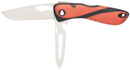 Offshore knife - Serrated blade - Shackler / Spike - Orange