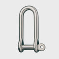 Stainless Steel Long D Shackle, 5/16" Pin, Coined Head with Hole