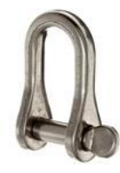Stainless Steel D Shackle, 5/16" Pin, Coined Head