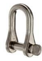 Stainless Steel D Shackle, 5/16" Pin, Coined Head