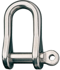 Stainless Steel D Shackle, 1/2" Pin, Coined Head with Hole