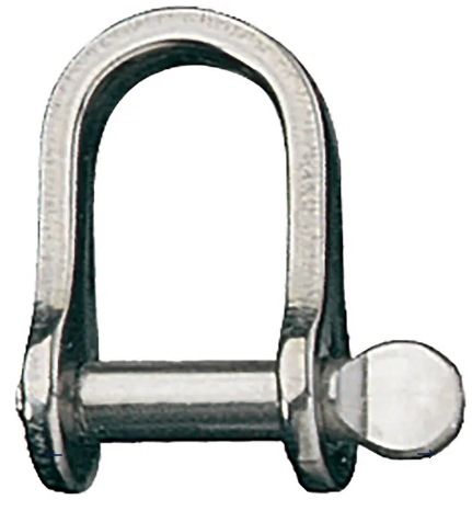 Stainless Steel D Shackle, 3/16" Pin, Coined Head