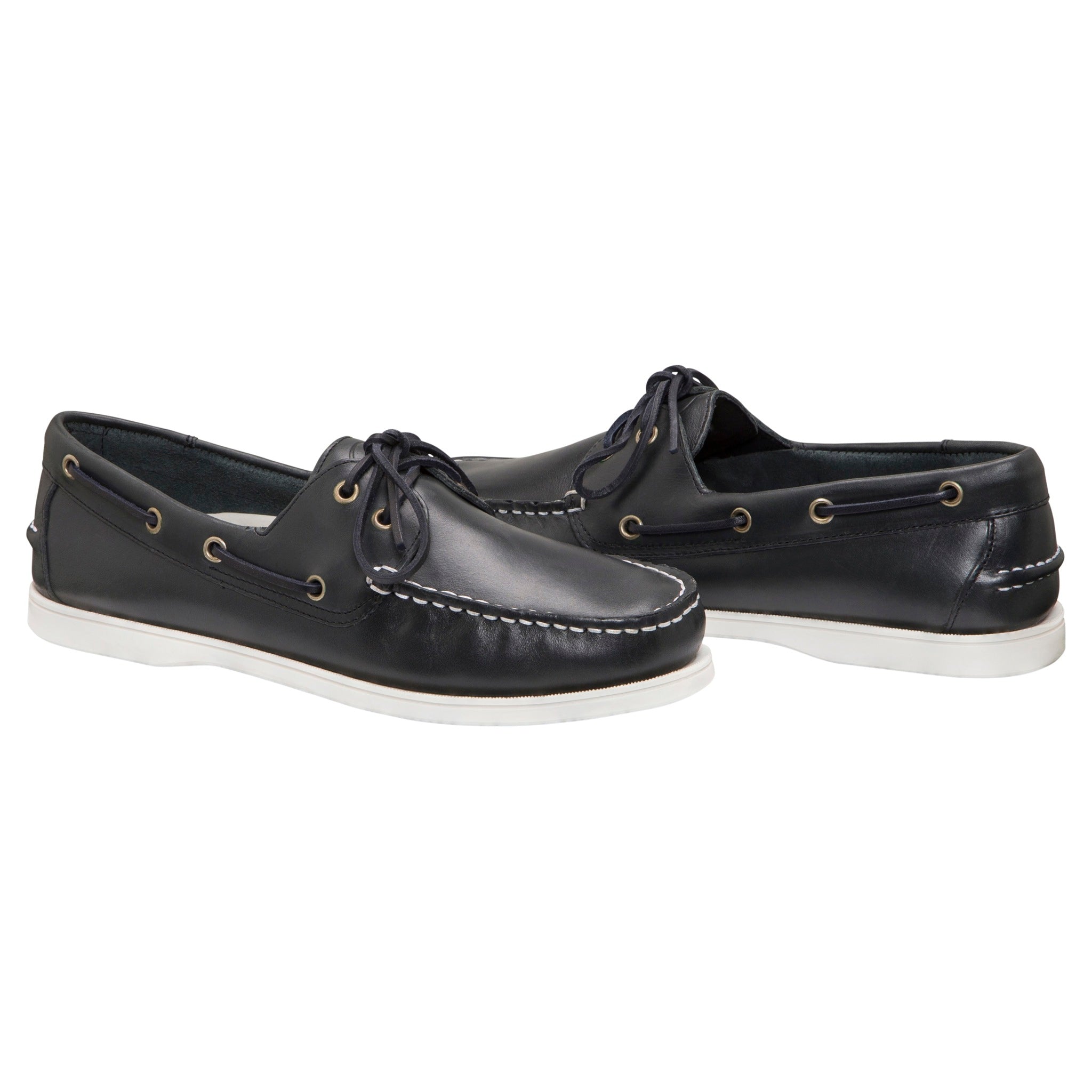 Flinders Leather Deck Shoe - Navy