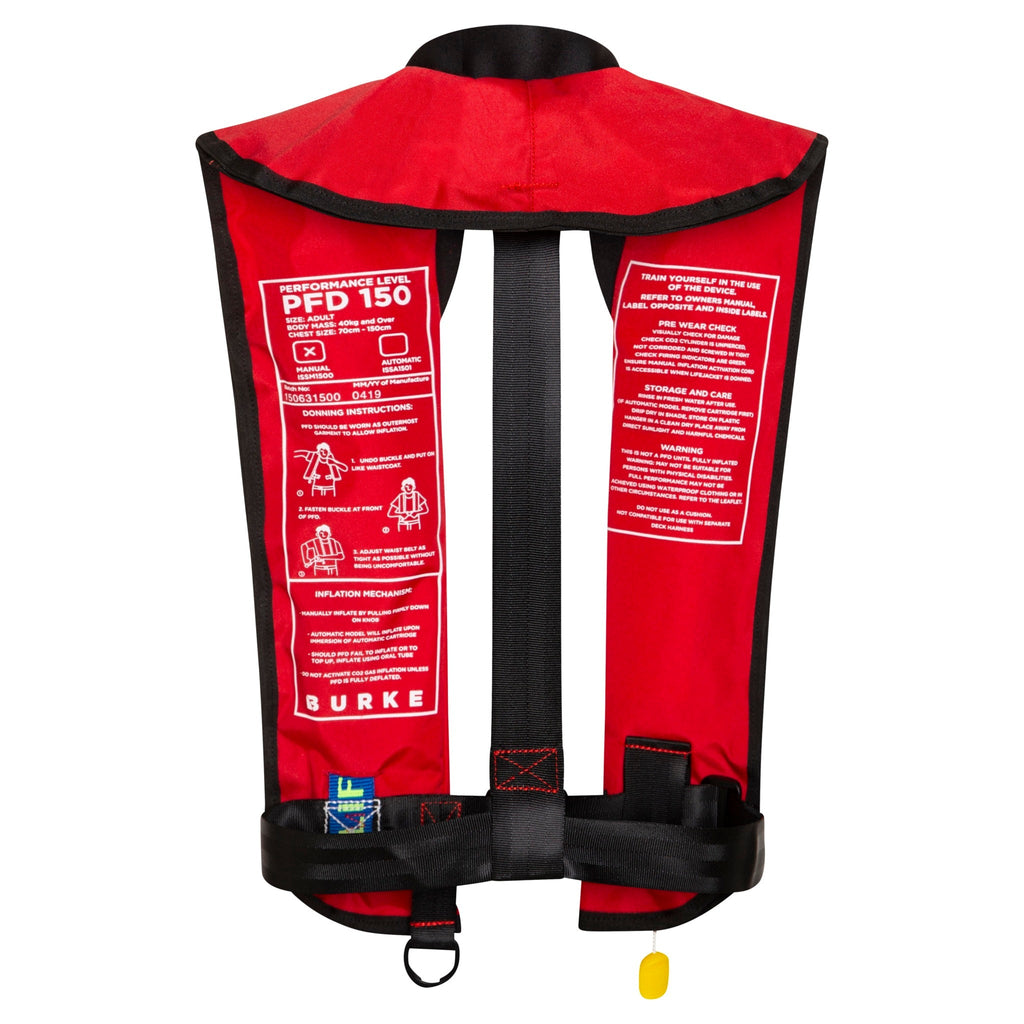 Burke Standard Inflatable PFD - Level 150 - Red