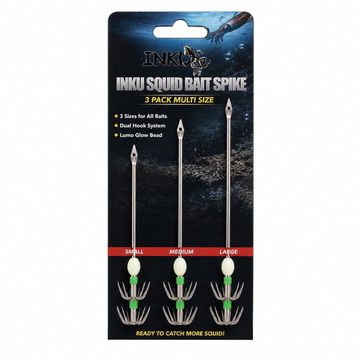 Inku Squid Bait Spike – 3 Pack Multi Size