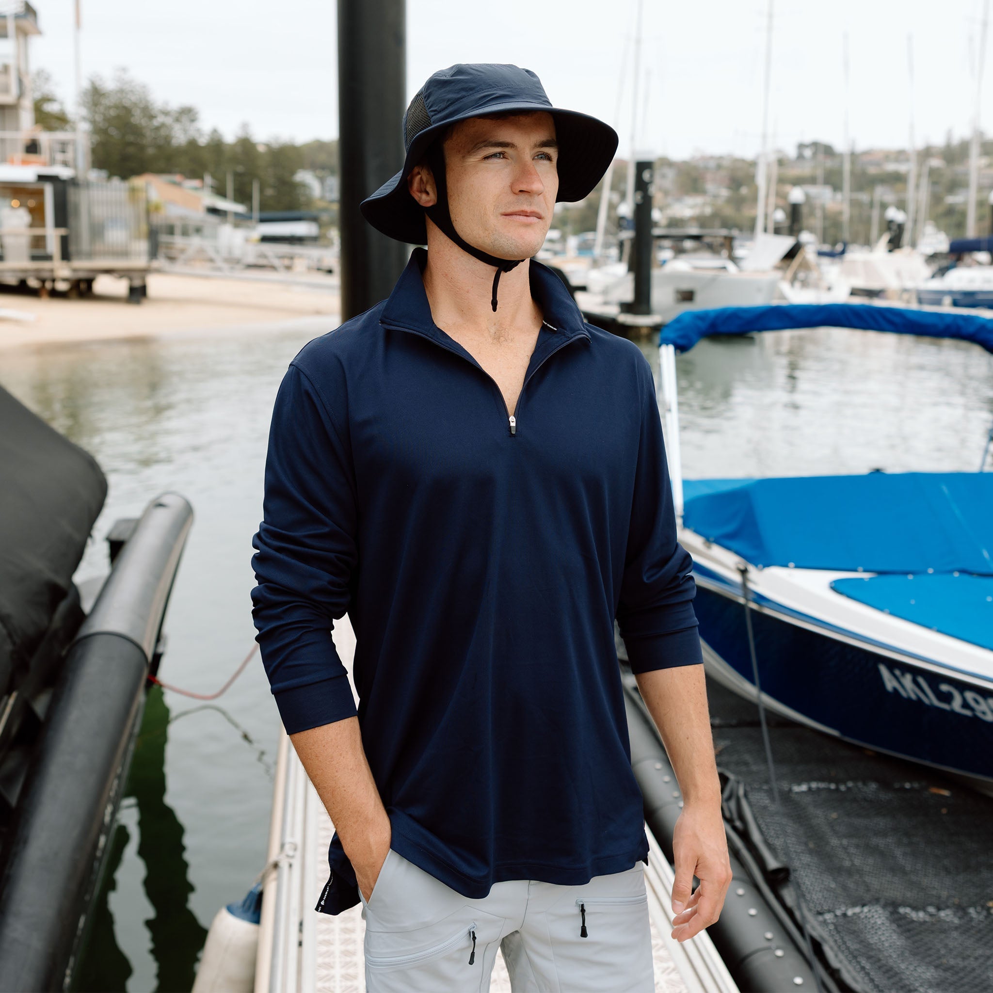 Signature Long Sleeve Polo - Navy