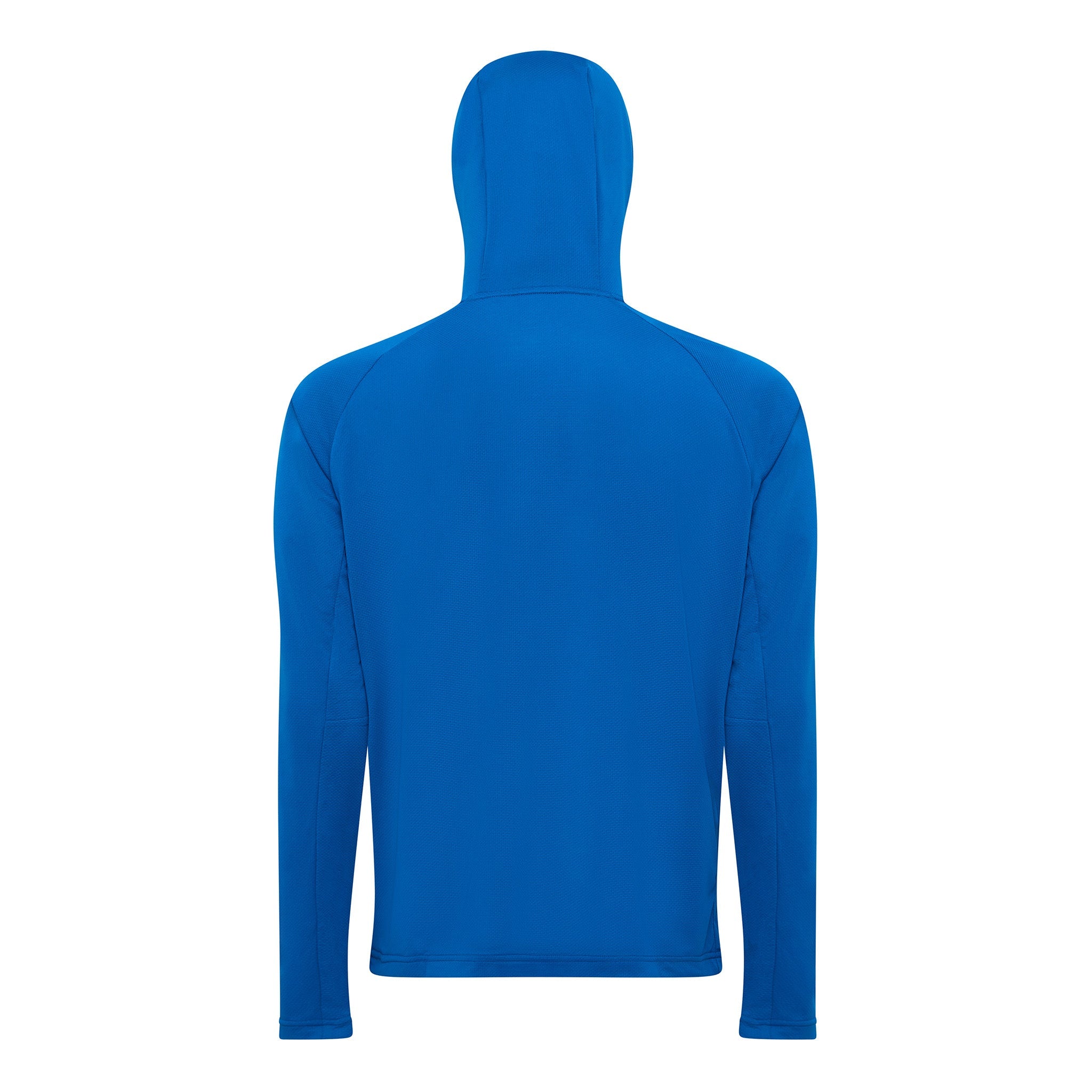 Burke Hooded Sun Shirt with built-in neck gaiter - blue - product back
