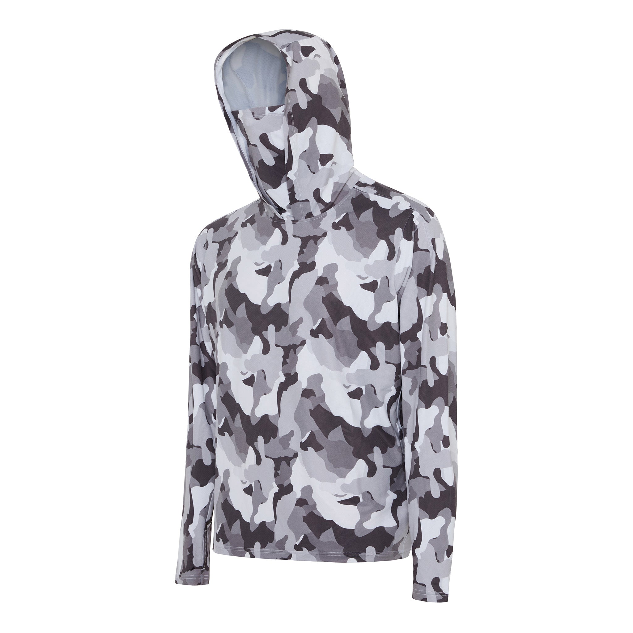 Hooded Sun Shirt - Grey Camo