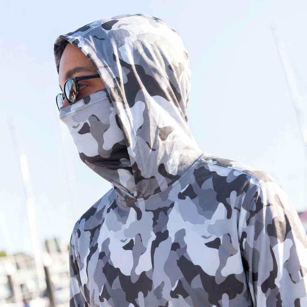 Hooded Sun Shirt - Grey Camo