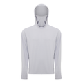 Burke Hooded Sun Shirt with built-in neck gaiter - light grey - product front